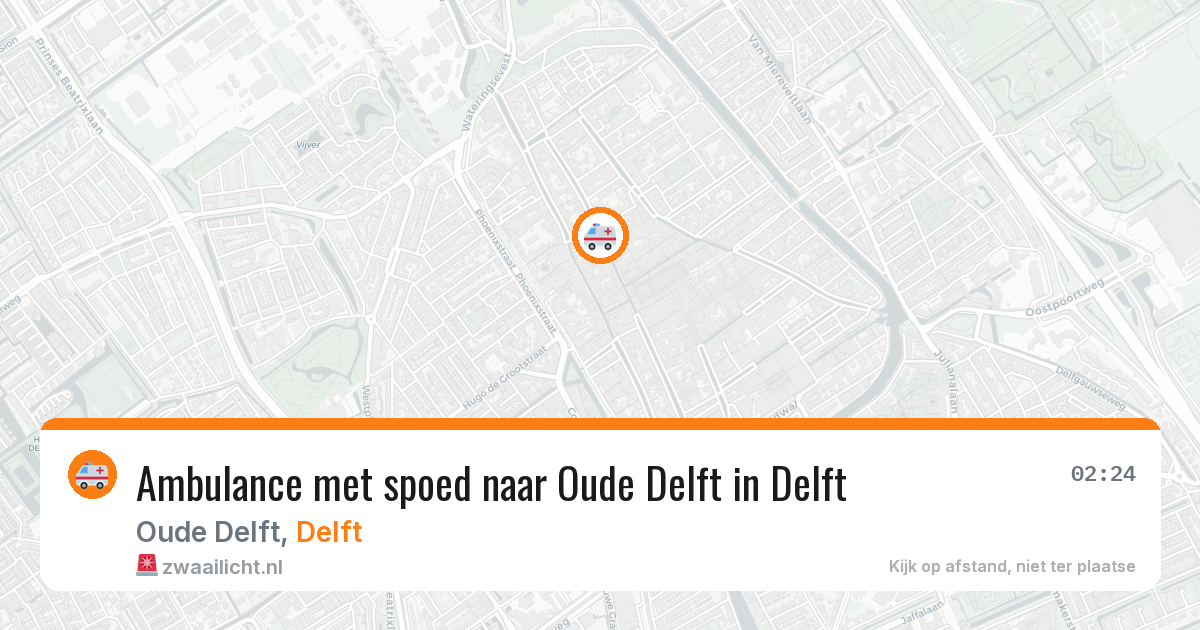 Ambulance met spoed naar Oude Delft in Delft — 14 aug 2026