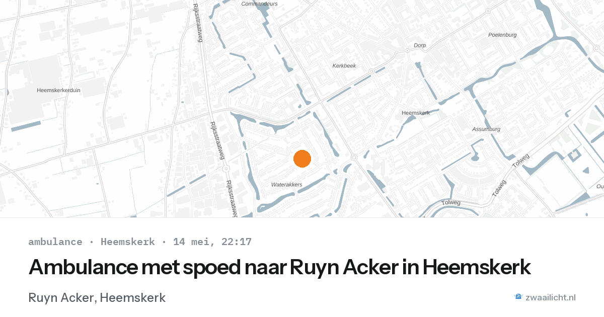 Ambulance met spoed naar Ruyn Acker in Heemskerk — 14 mei 2026