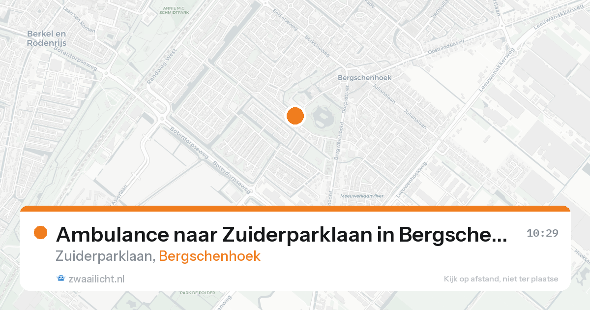 Ambulance naar Zuiderparklaan in Bergschenhoek — 22 aug 2026
