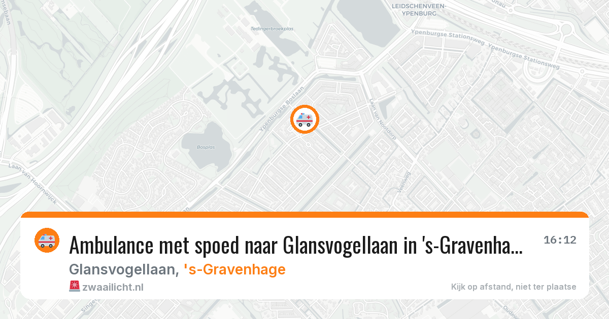 Ambulance met spoed naar Glansvogellaan in 's-Gravenhage — 31 mei 2026