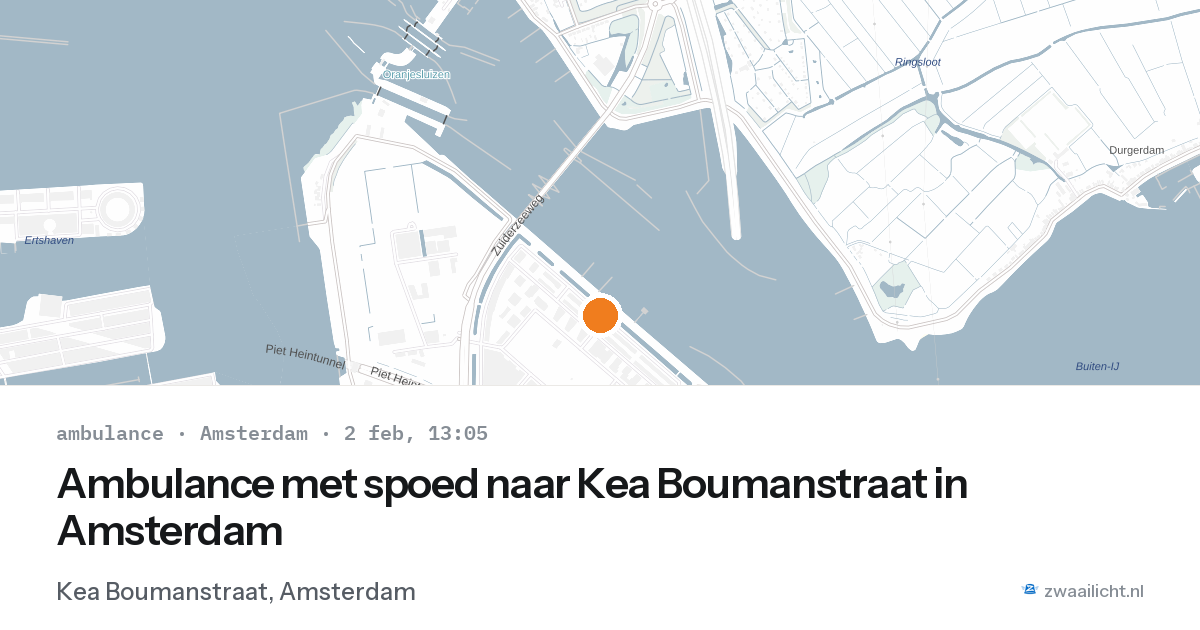 Ambulance met spoed naar Kea Boumanstraat in Amsterdam — 2 feb 2026