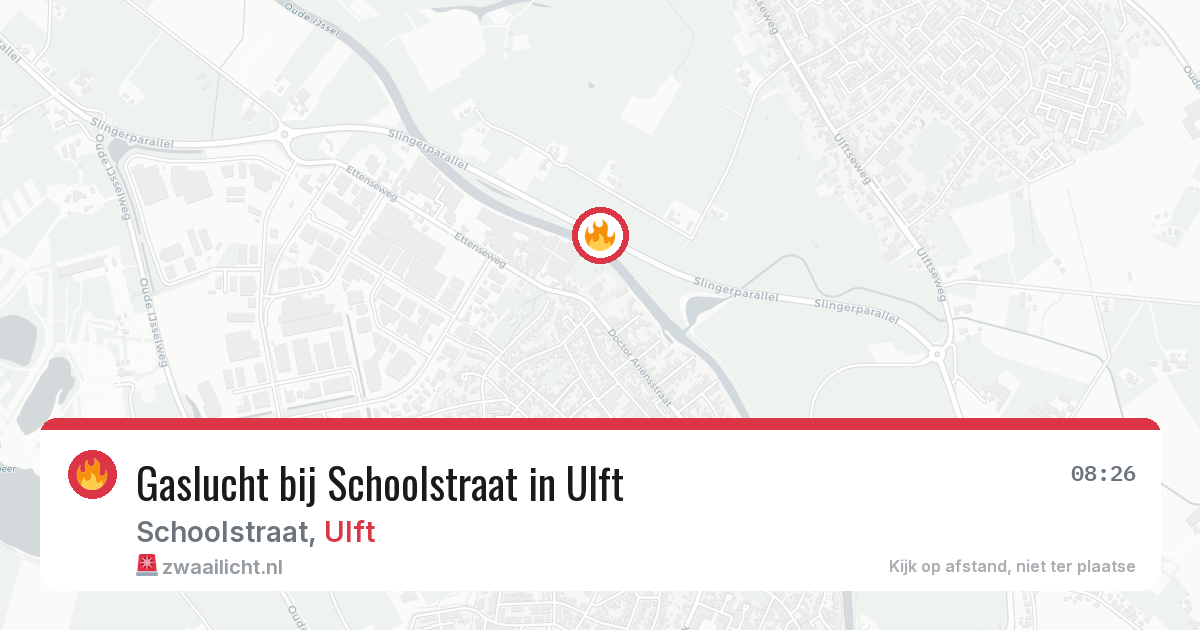 Gaslucht bij Schoolstraat in Ulft — 19 jul 2026