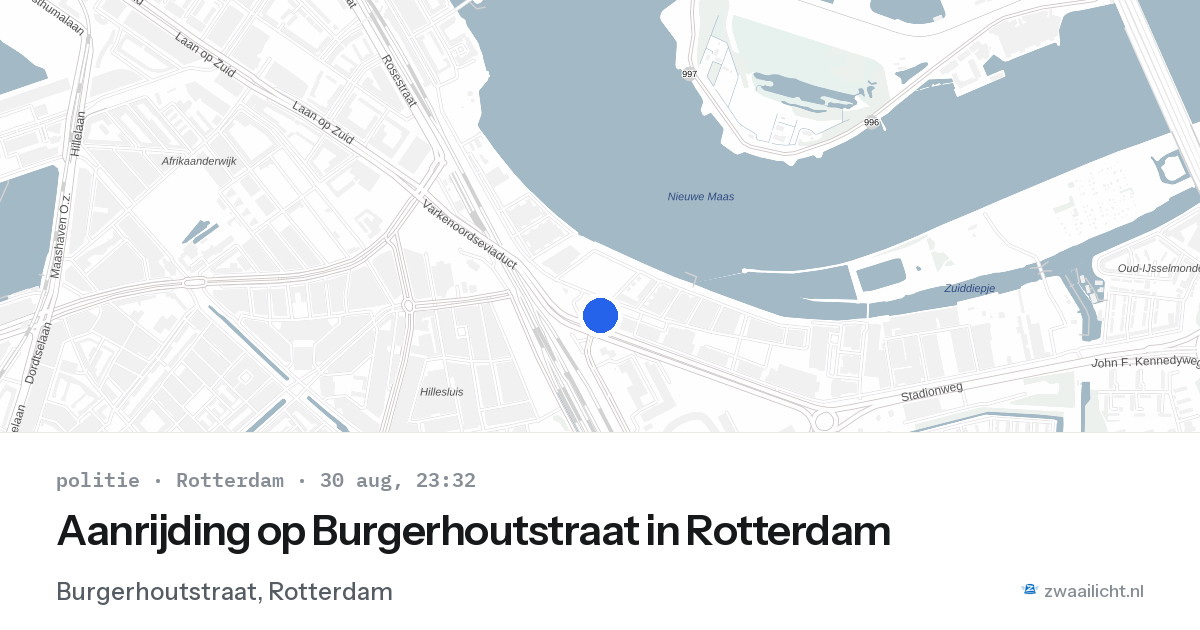 Aanrijding op Burgerhoutstraat in Rotterdam — 30 aug 2026