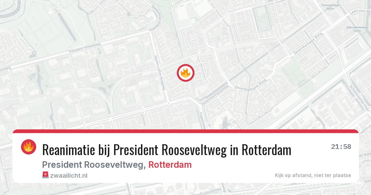 Reanimatie bij President Rooseveltweg in Rotterdam — 9 aug 2026