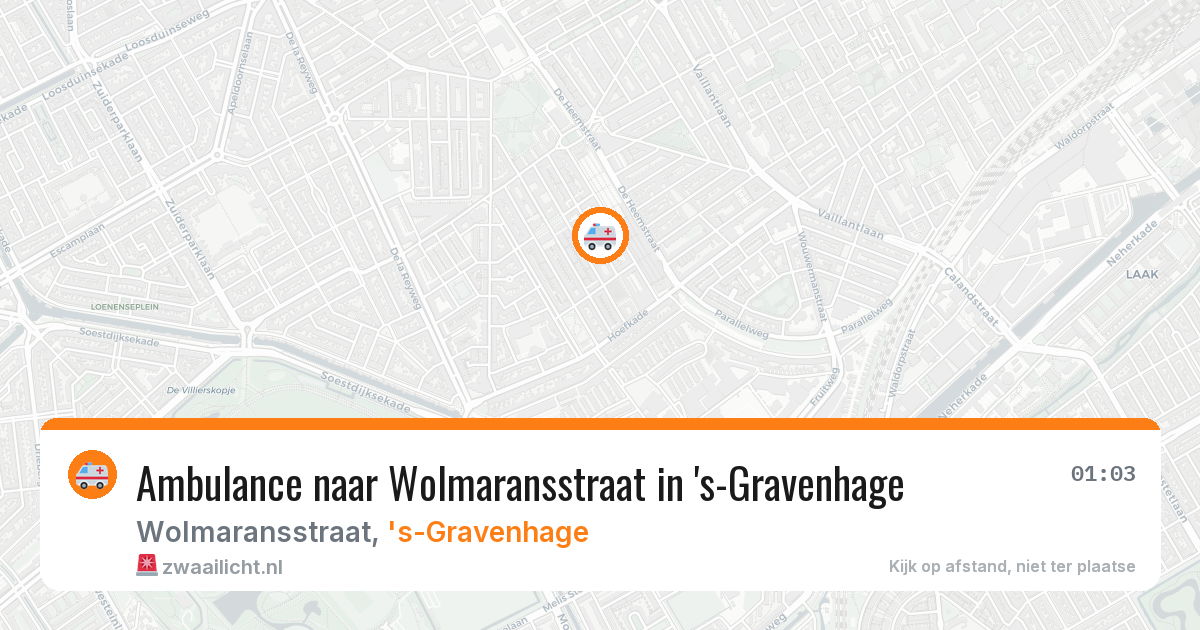 Ambulance naar Wolmaransstraat in 's-Gravenhage — 27 jun 2026