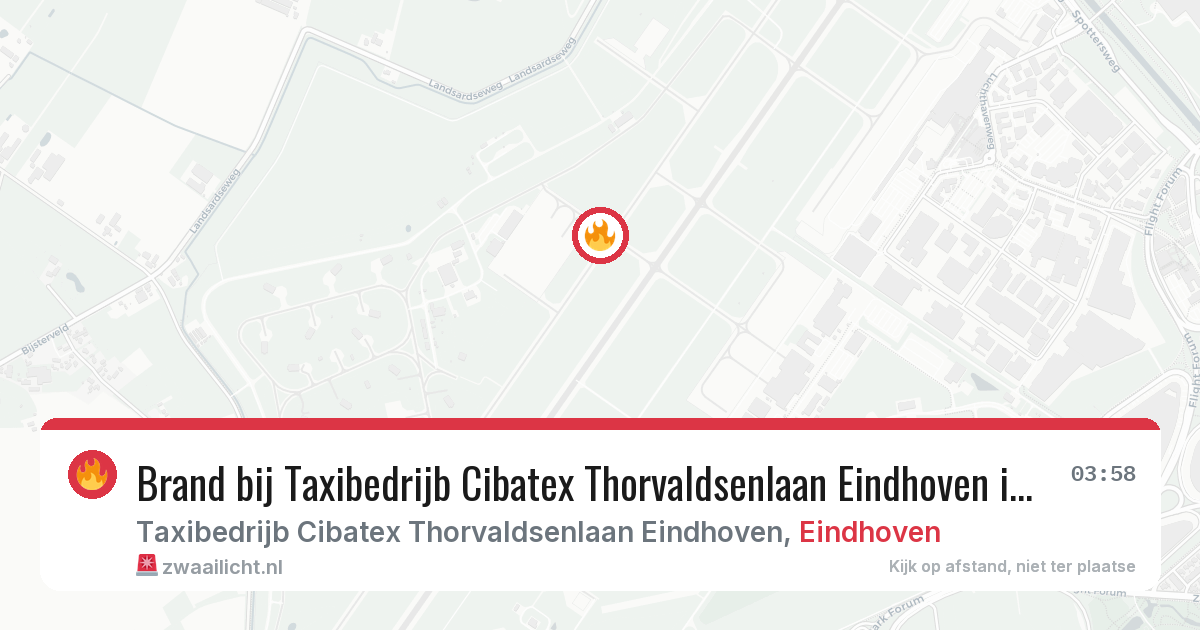 Brand bij Taxibedrijb Cibatex Thorvaldsenlaan Eindhoven in Eindhoven — 4 jul 2026