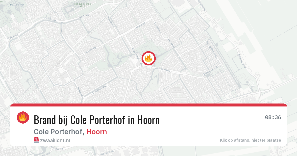 Brand bij Cole Porterhof in Hoorn — 23 mrt 2026