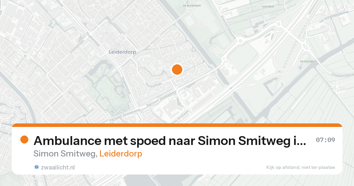 Ambulance met spoed naar Simon Smitweg in Leiderdorp — 14 mei 2026