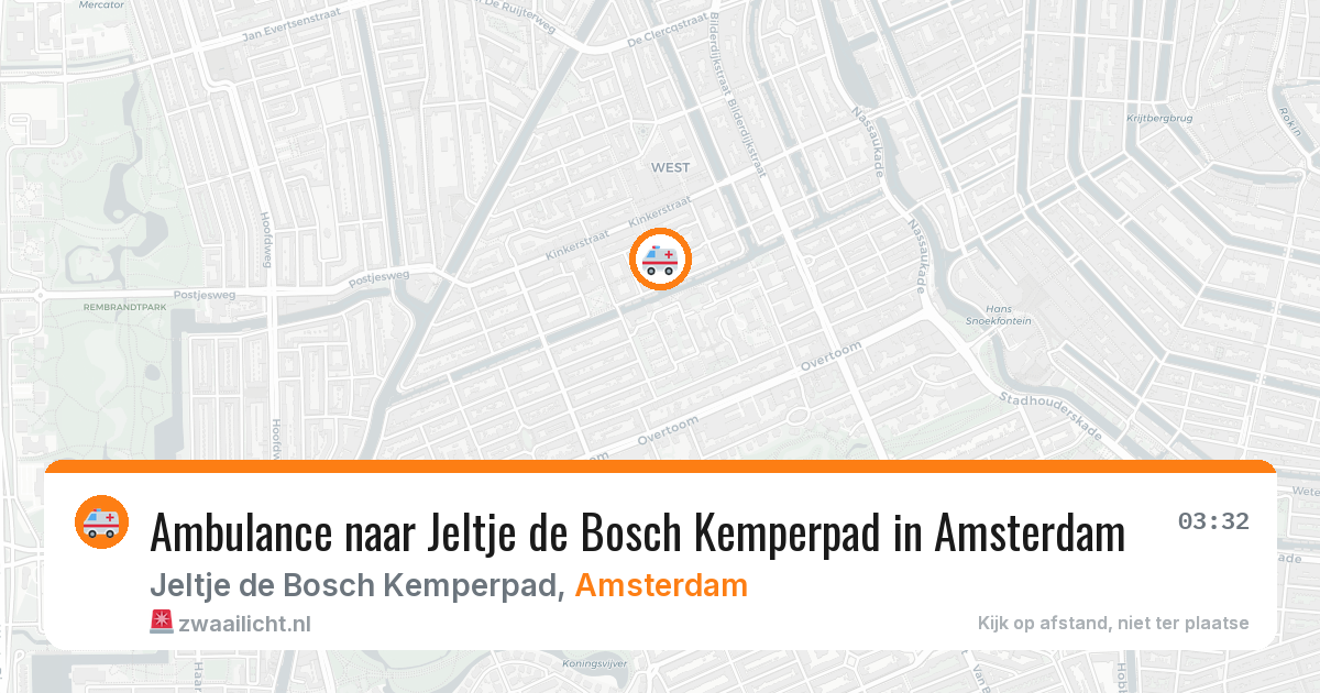 Ambulance naar Jeltje de Bosch Kemperpad in Amsterdam — 14 aug 2026