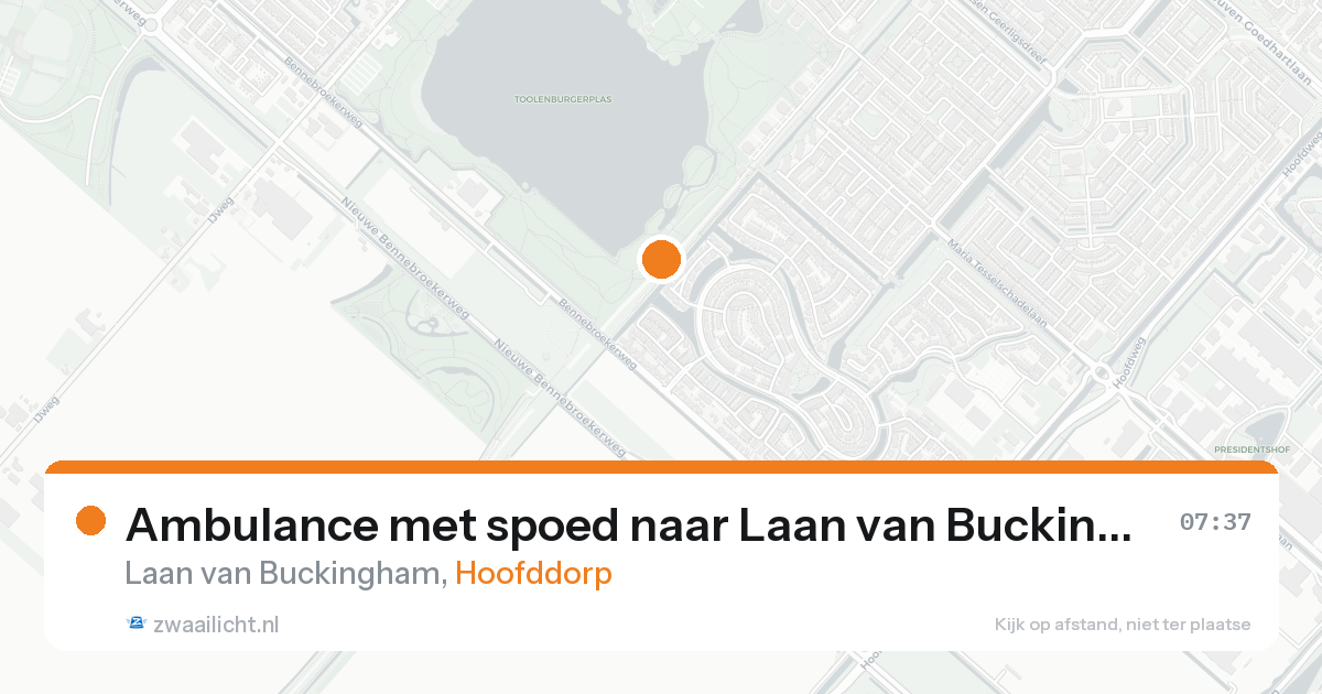 Ambulance met spoed naar Laan van Buckingham in Hoofddorp — 8 jun 2026