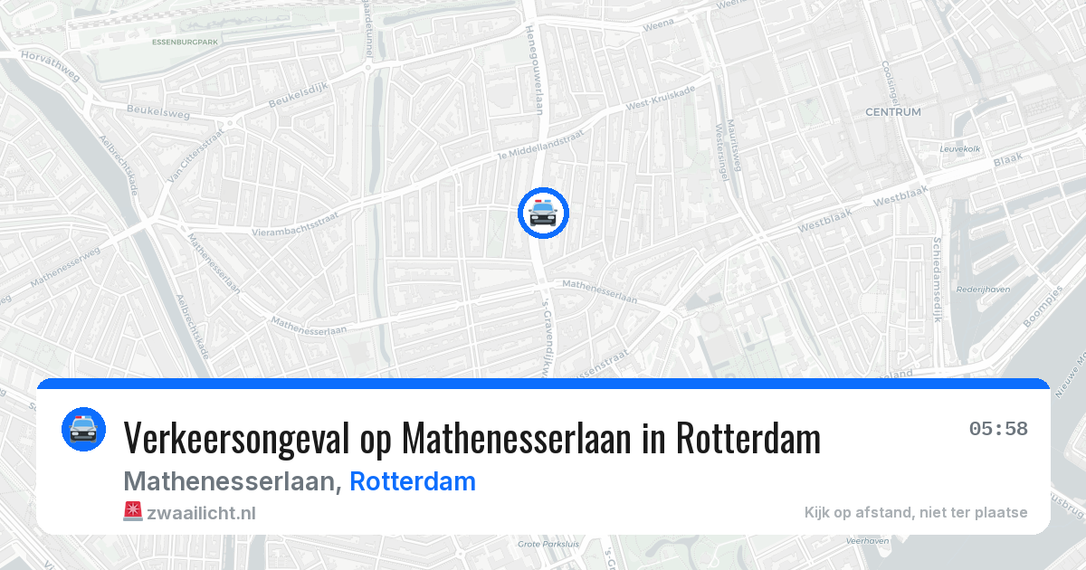 Verkeersongeval op Mathenesserlaan in Rotterdam — 22 mei 2026