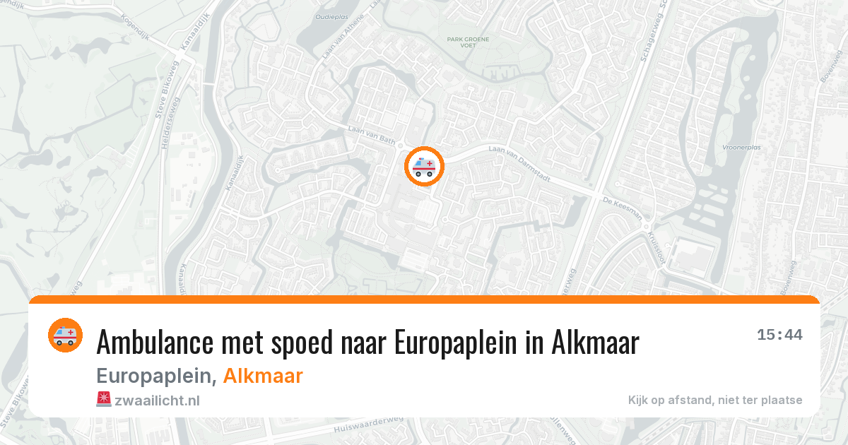 Ambulance met spoed naar Europaplein in Alkmaar — 8 aug 2026