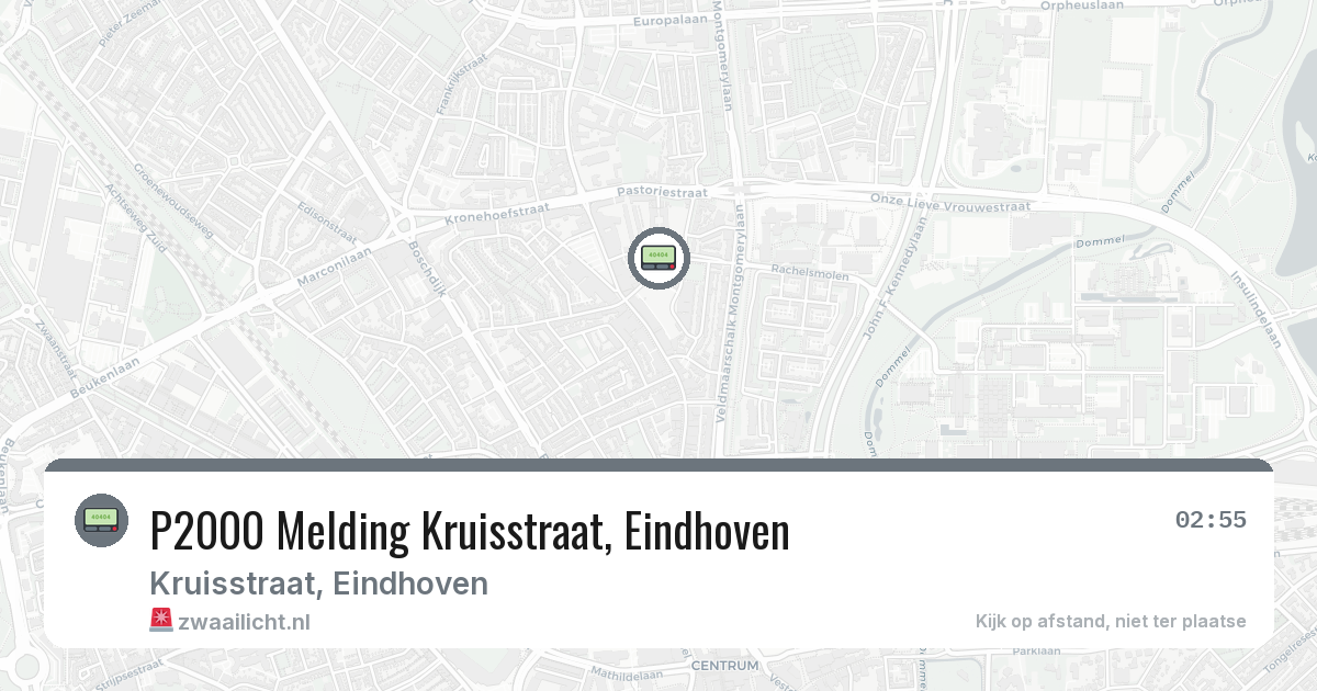 P2000 Melding Kruisstraat, Eindhoven — 9 mrt 2026