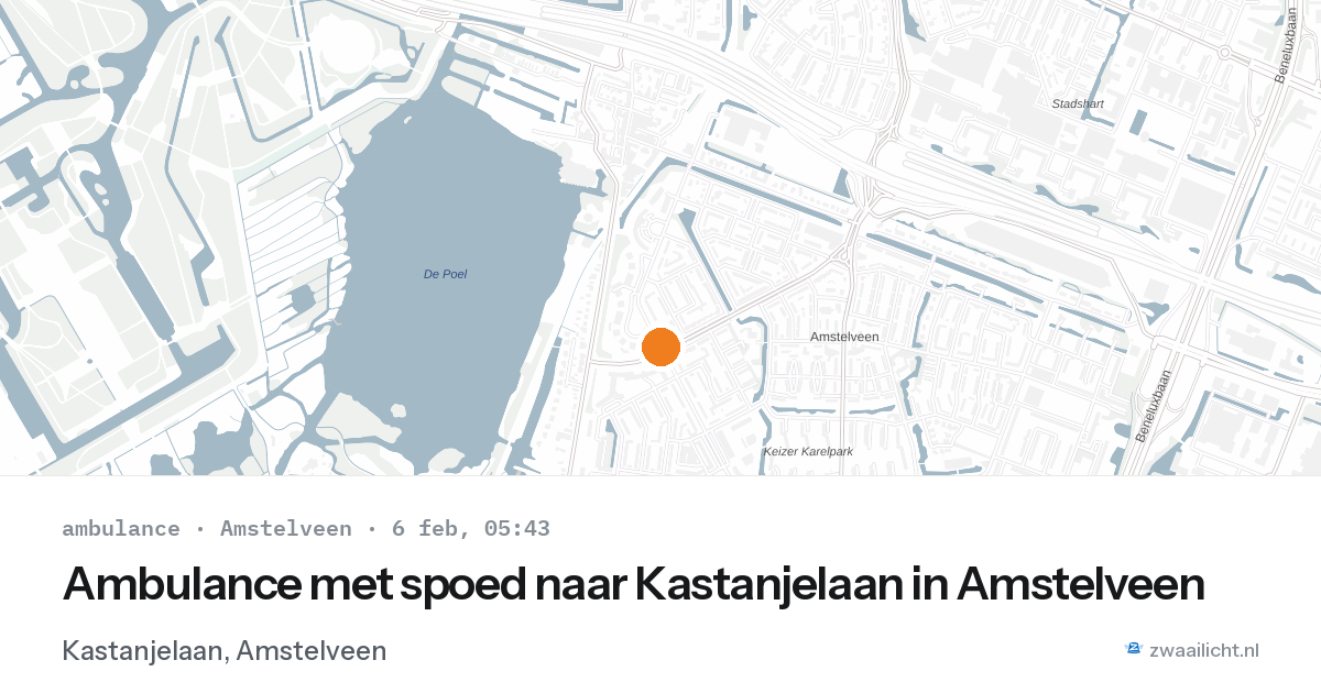 Ambulance met spoed naar Kastanjelaan in Amstelveen — 6 feb 2026