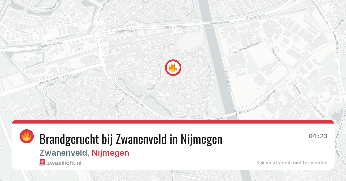 Brandgerucht bij Zwanenveld in Nijmegen — 5 jun 2026