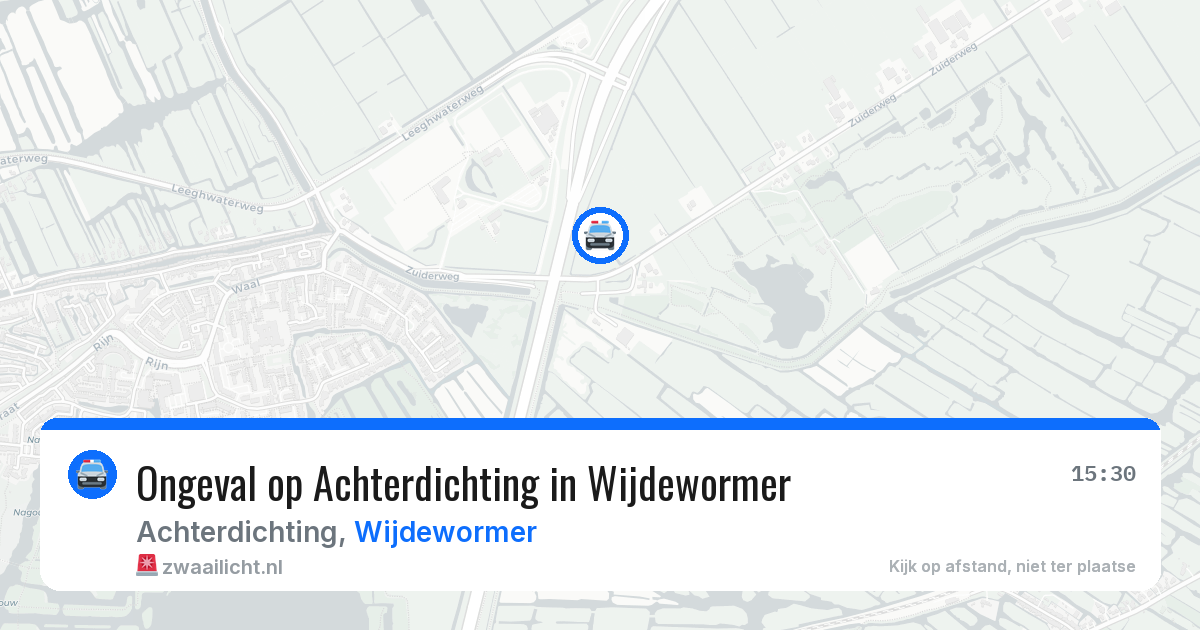 Ongeval op Achterdichting in Wijdewormer — 15 jun 2026