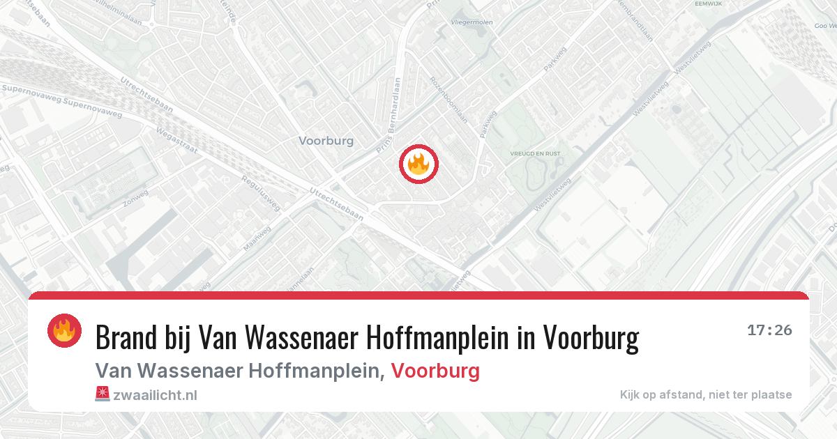 Brand bij Van Wassenaer Hoffmanplein in Voorburg — 6 aug 2026
