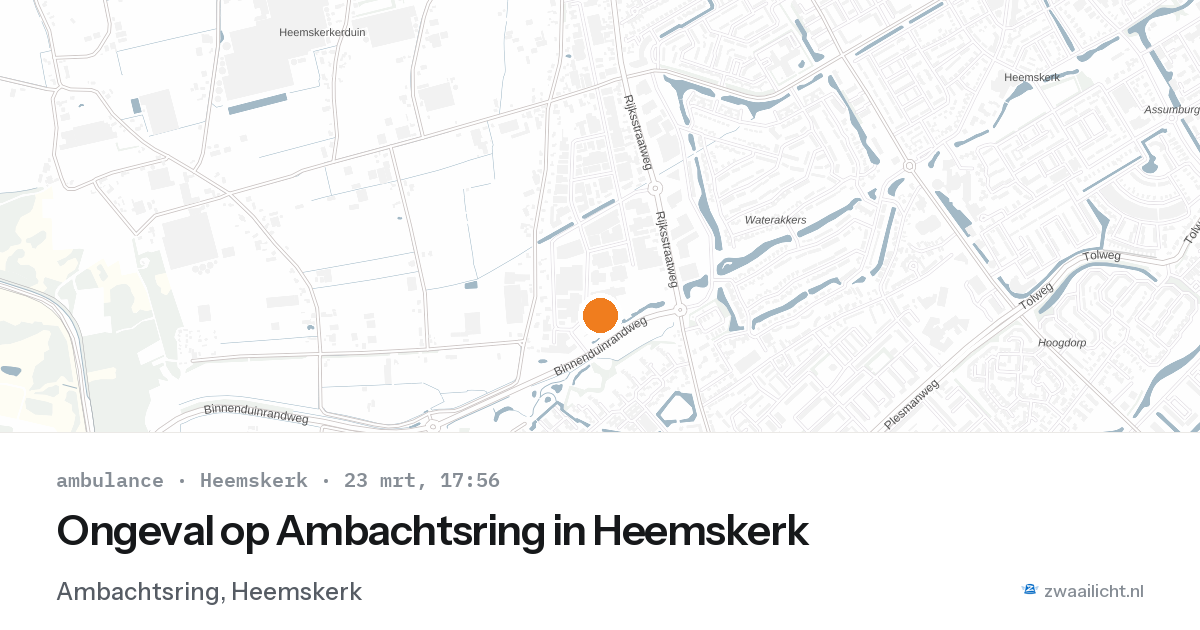 Ongeval op Ambachtsring in Heemskerk — 23 mrt 2026