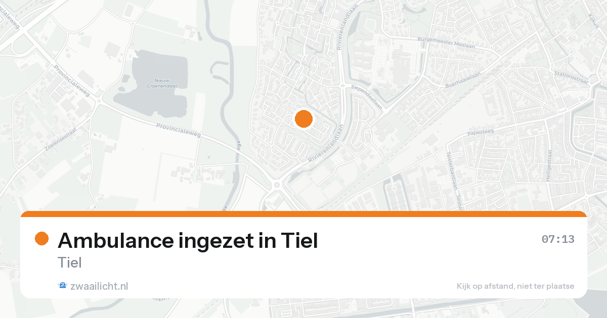 Ambulance ingezet in Tiel — 19 aug 2026