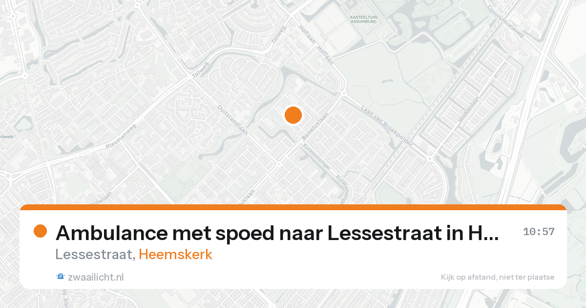 Ambulance met spoed naar Lessestraat in Heemskerk — 29 mei 2026