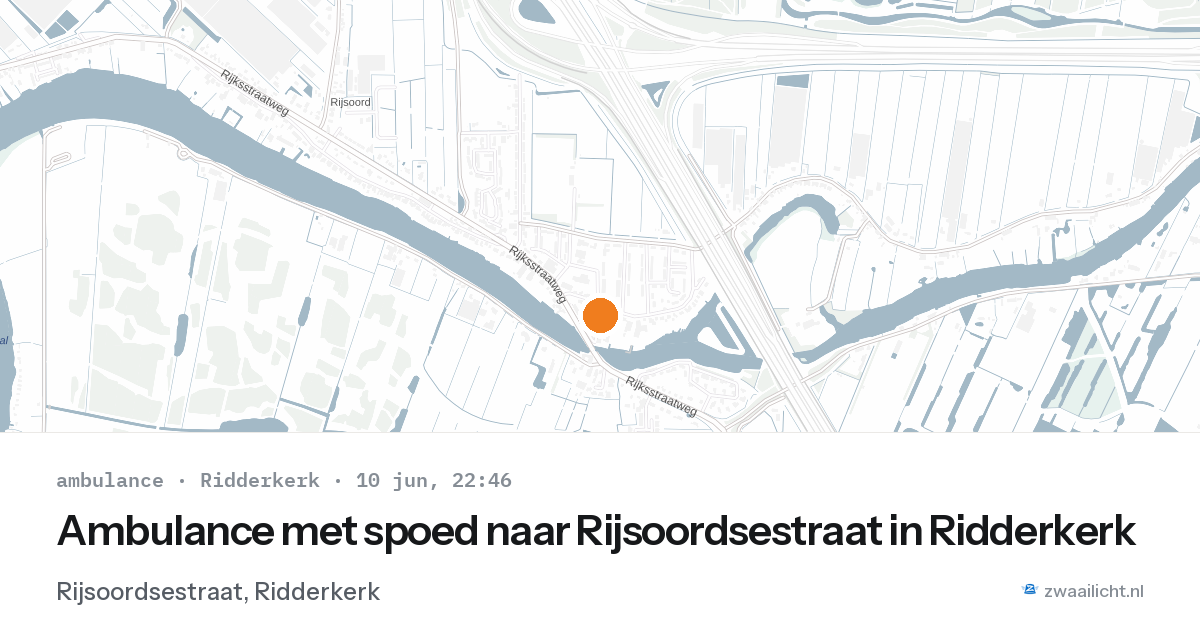 Ambulance met spoed naar Rijsoordsestraat in Ridderkerk — 10 jun 2026