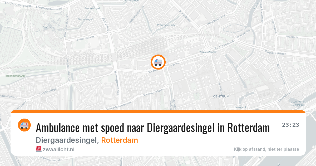 Ambulance met spoed naar Diergaardesingel in Rotterdam — 20 jun 2026