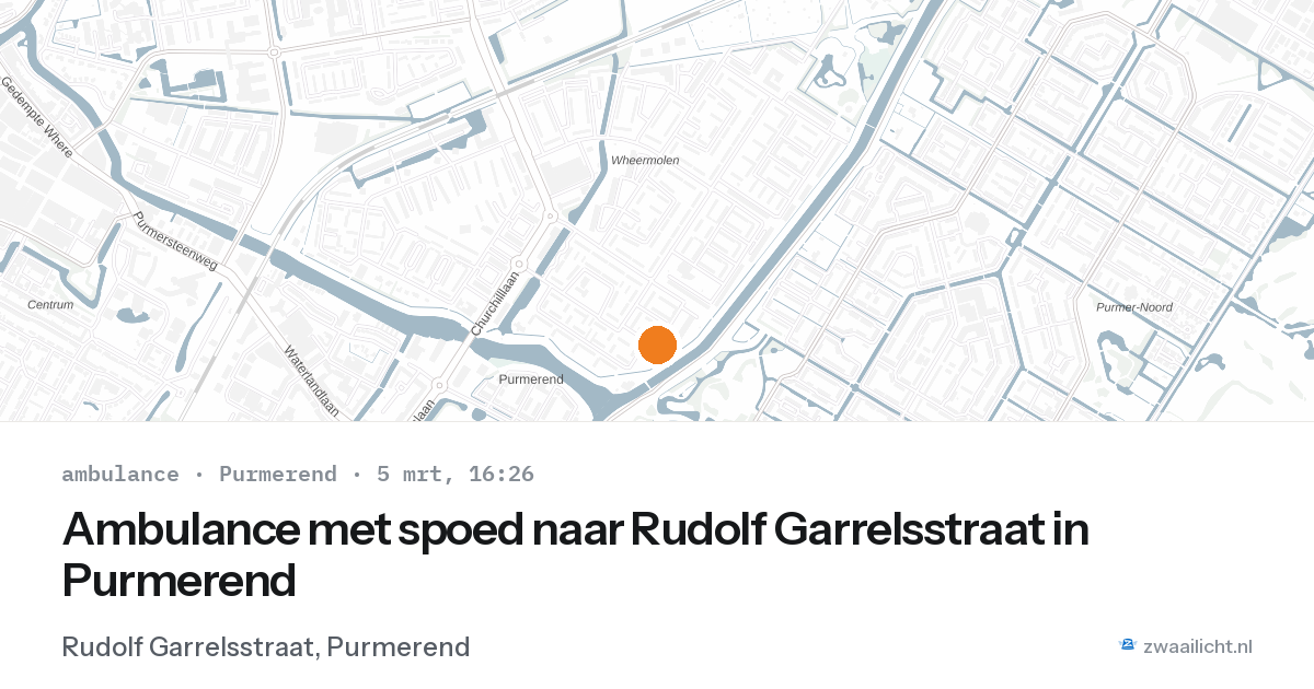 Ambulance met spoed naar Rudolf Garrelsstraat in Purmerend — 5 mrt 2026