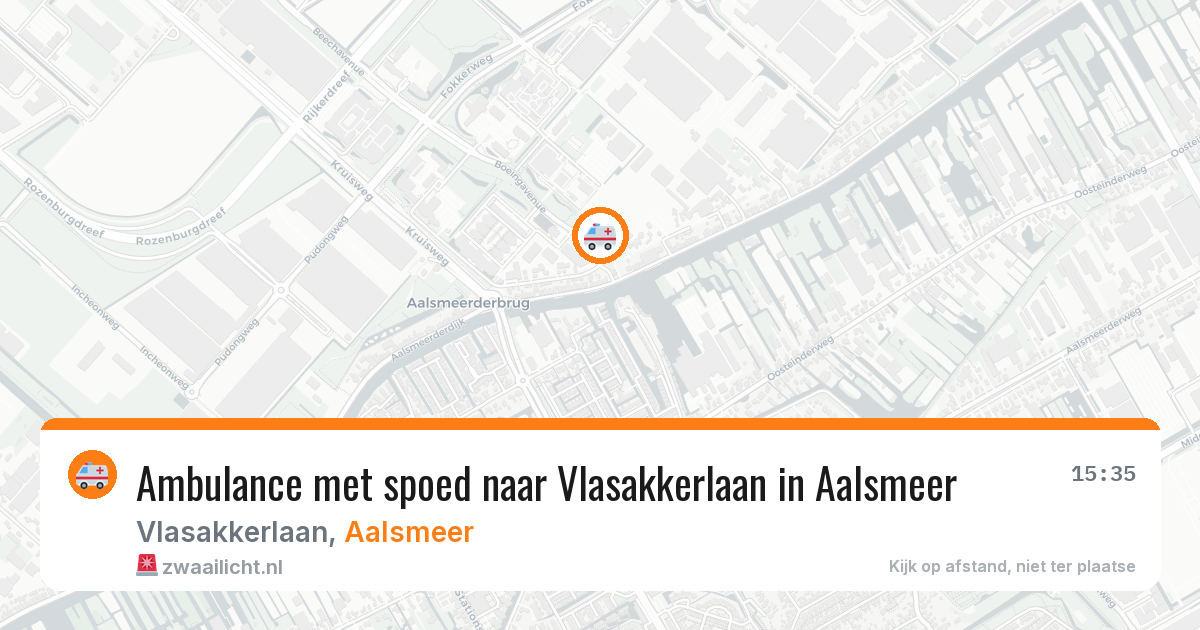 Ambulance met spoed naar Vlasakkerlaan in Aalsmeer — 15 jul 2026