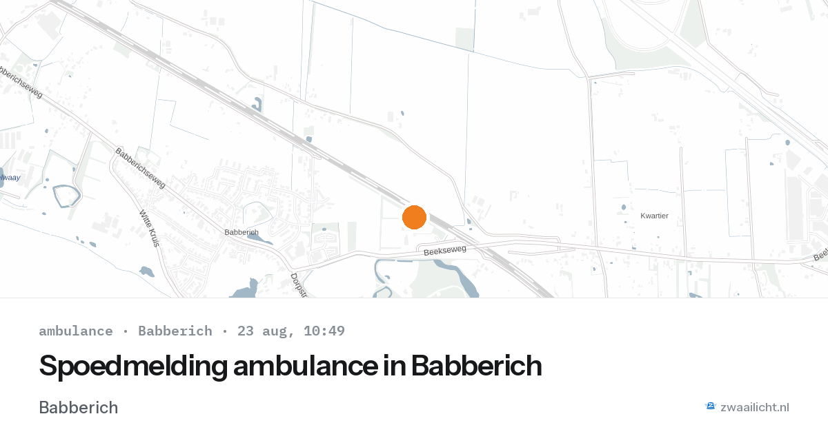 Spoedmelding ambulance in Babberich — 23 aug 2026