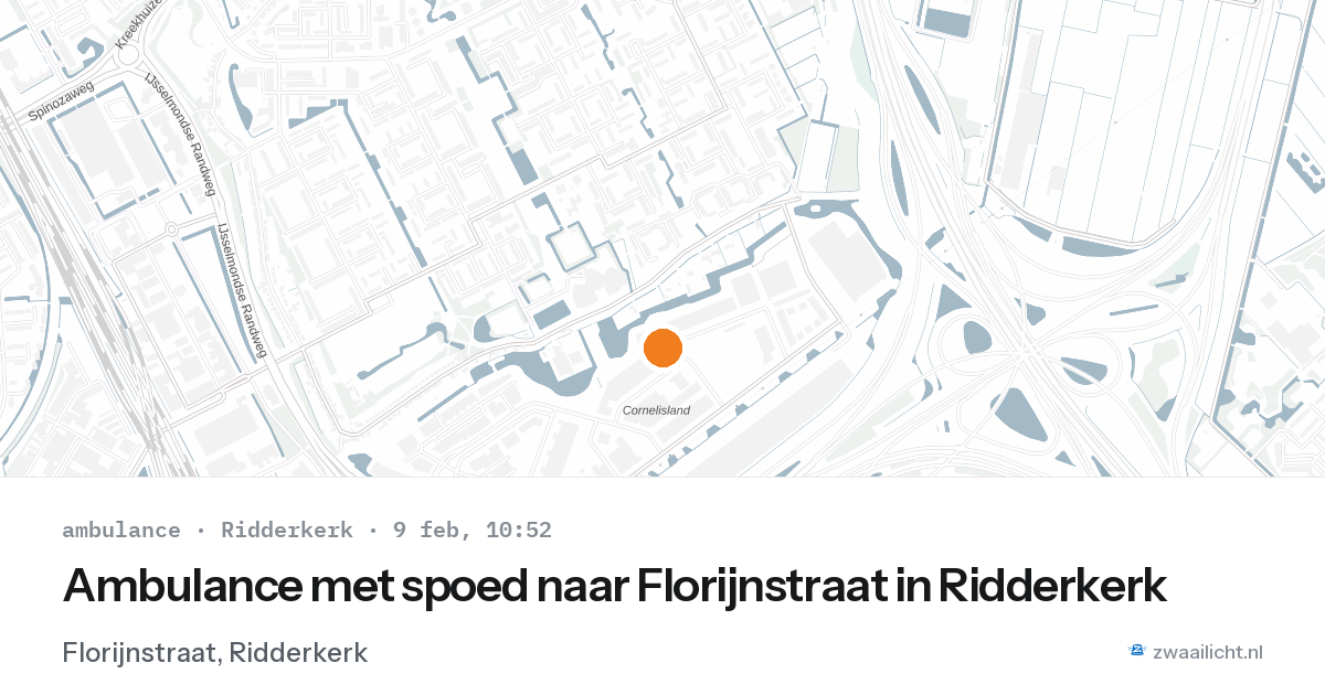 Ambulance met spoed naar Florijnstraat in Ridderkerk — 9 feb 2026