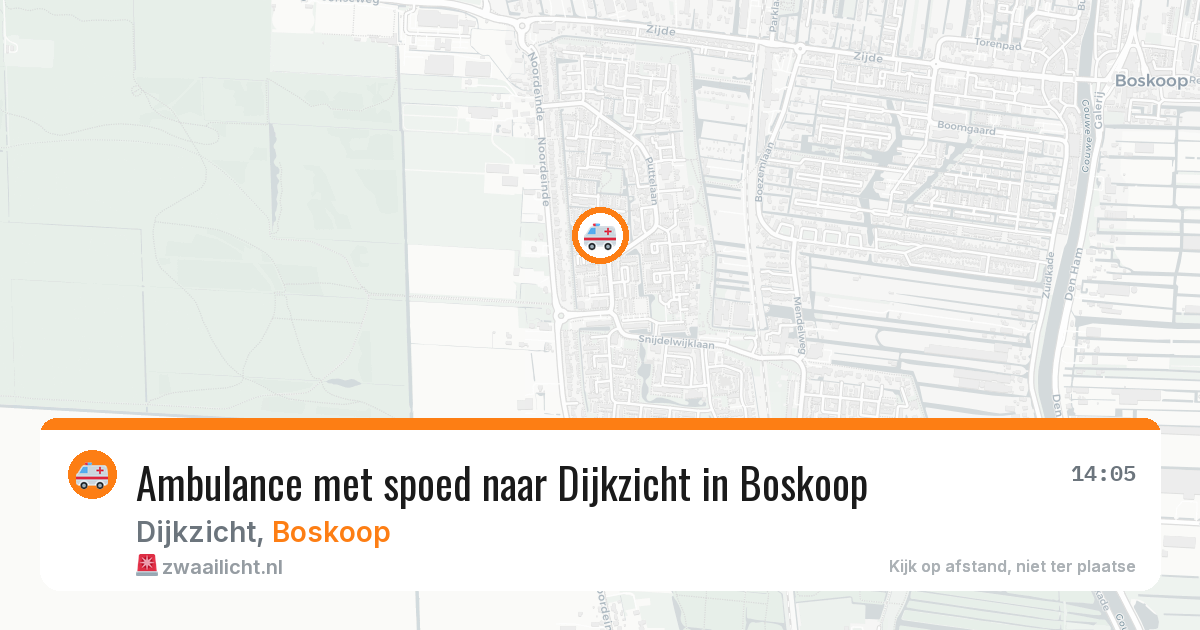 Ambulance met spoed naar Dijkzicht in Boskoop — 5 jul 2026