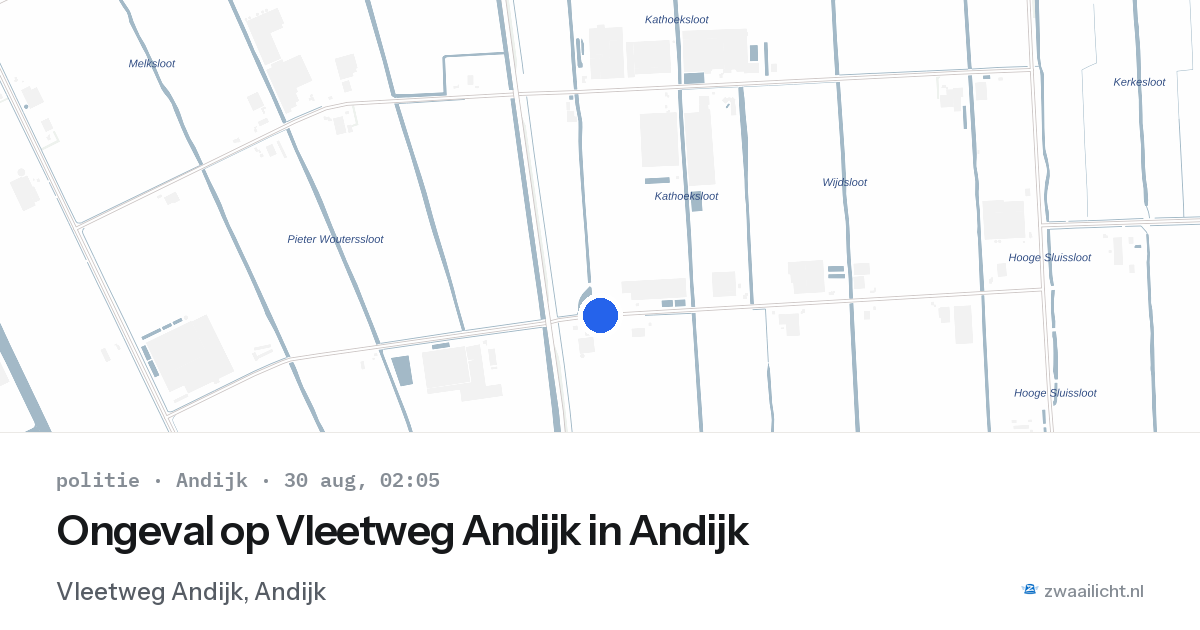 Ongeval op Vleetweg Andijk in Andijk — 30 aug 2026