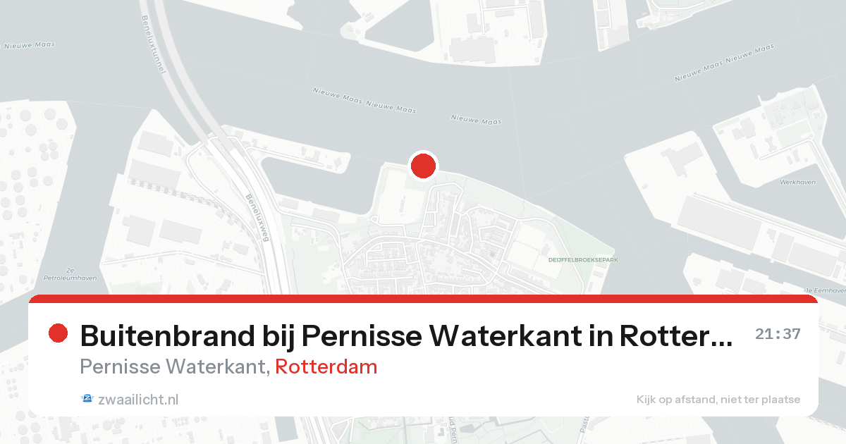 Buitenbrand bij Pernisse Waterkant in Rotterdam — 20 aug 2026