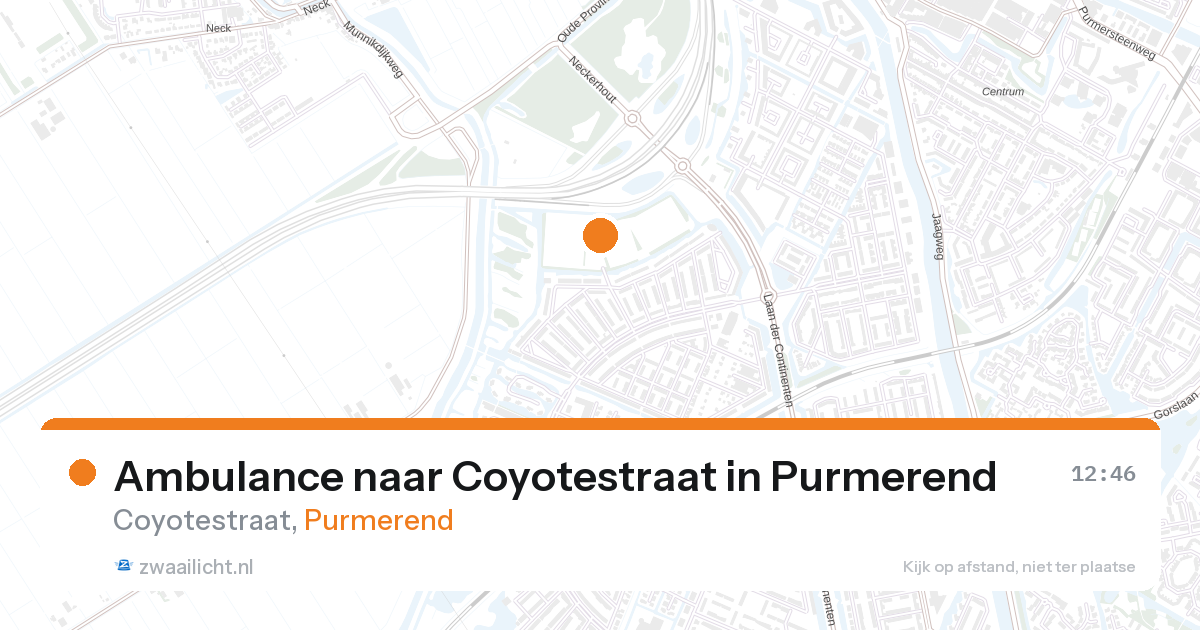 Ambulance naar Coyotestraat in Purmerend — 27 aug 2026