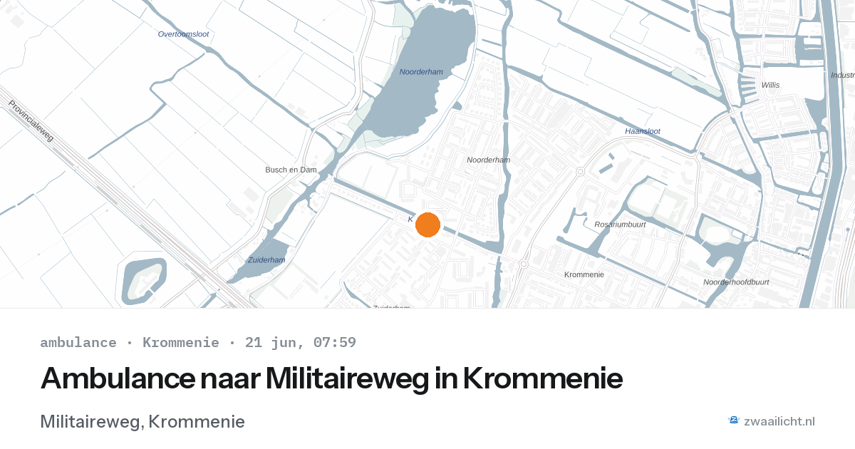 Ambulance naar Militaireweg in Krommenie — 21 jun 2026