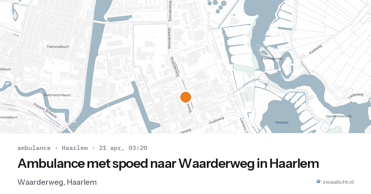 Ambulance met spoed naar Waarderweg in Haarlem — 21 apr 2026
