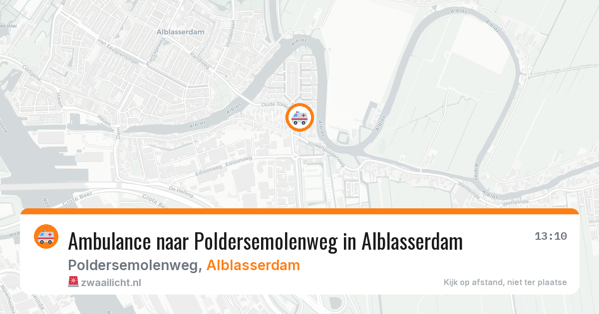 Ambulance naar Poldersemolenweg in Alblasserdam — 20 jul 2026