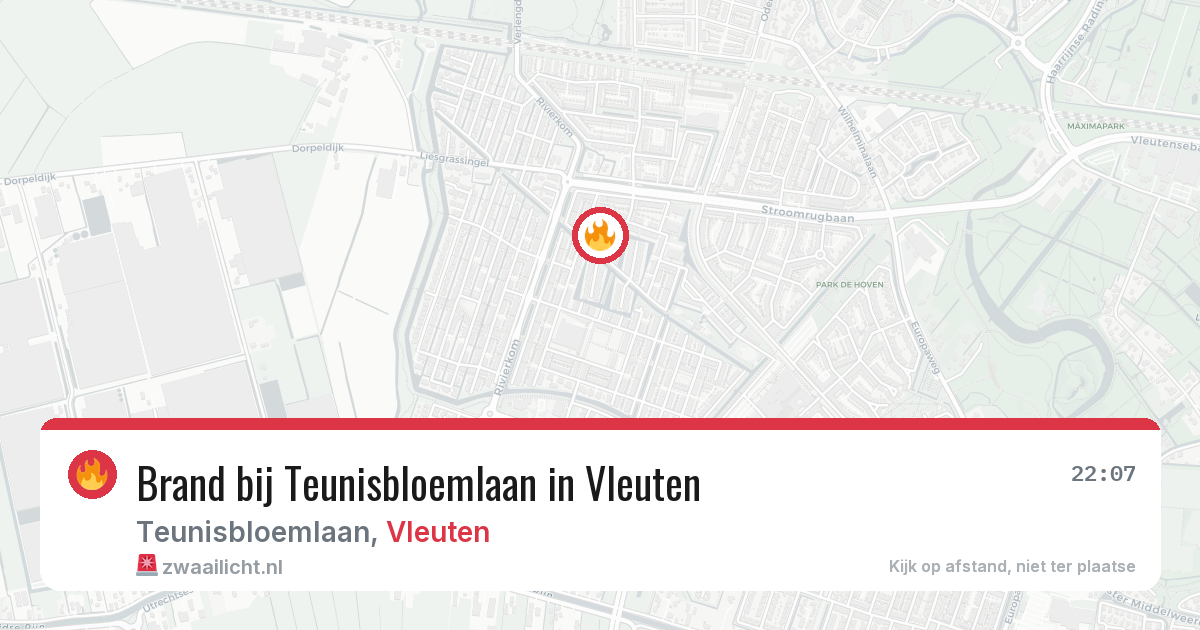 Brand bij Teunisbloemlaan in Vleuten — 6 apr 2026