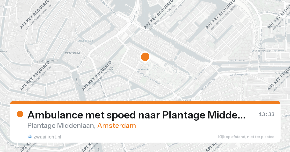 Ambulance met spoed naar Plantage Middenlaan in Amsterdam — 26 aug 2026