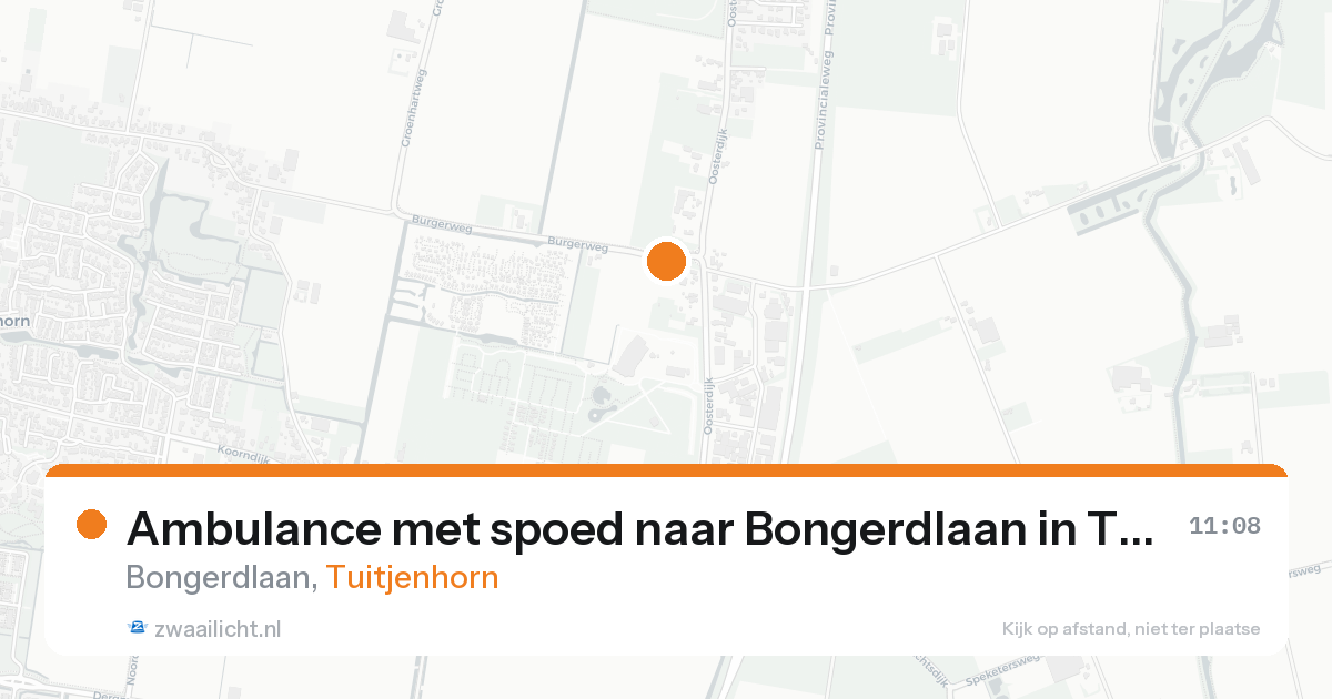 Ambulance met spoed naar Bongerdlaan in Tuitjenhorn — 24 aug 2026