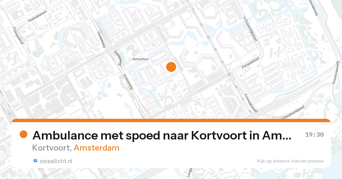 Ambulance met spoed naar Kortvoort in Amsterdam — 27 aug 2026