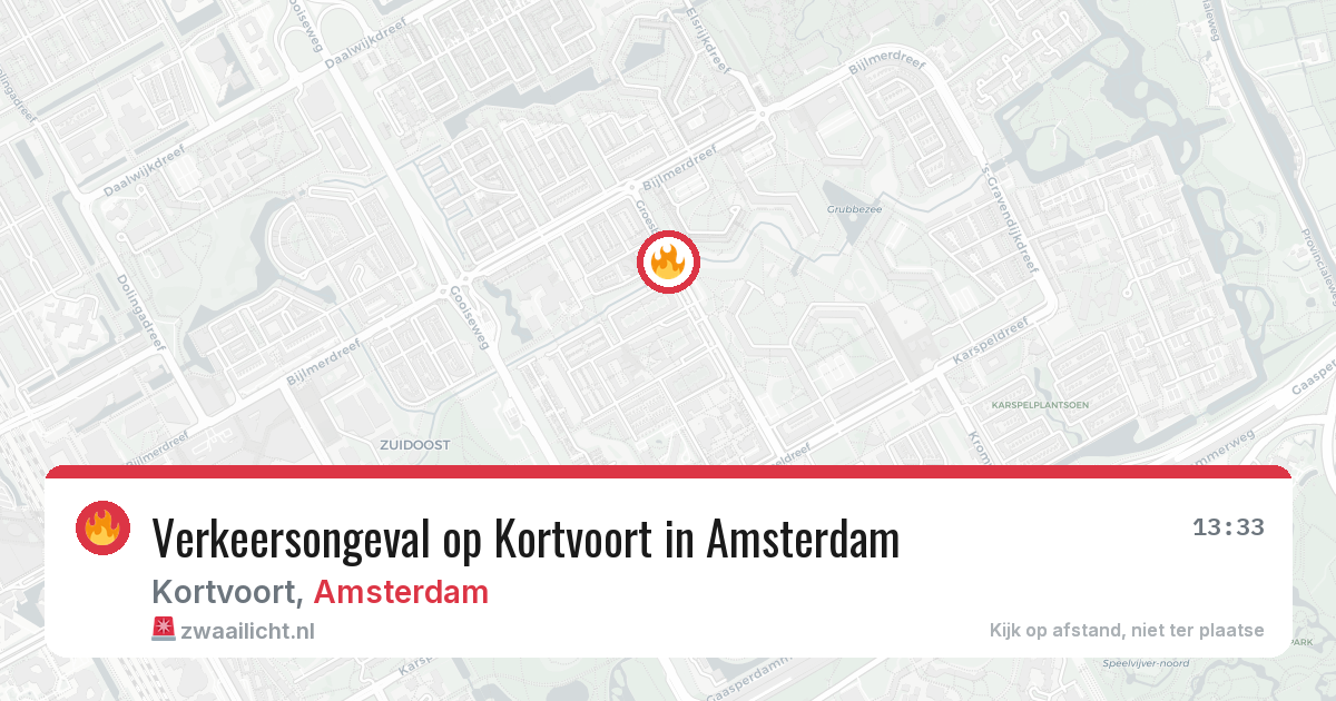 Verkeersongeval op Kortvoort in Amsterdam — 10 apr 2026