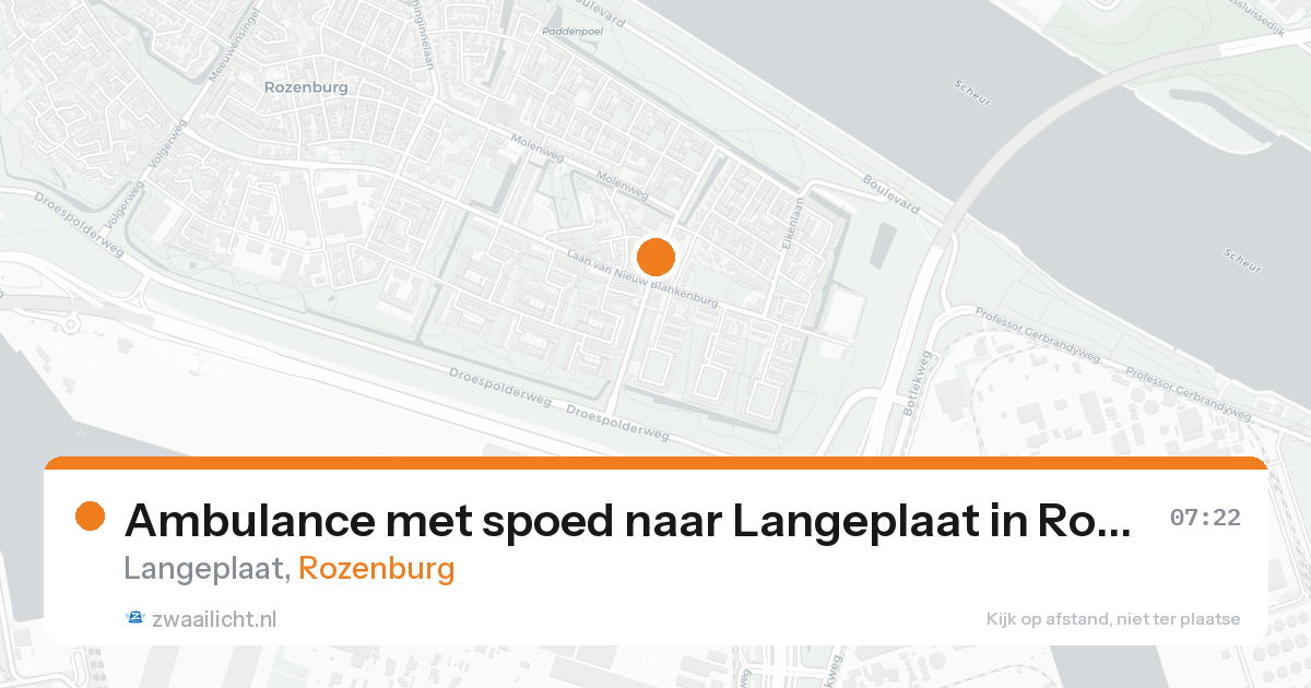 Ambulance met spoed naar Langeplaat in Rozenburg — 20 aug 2026