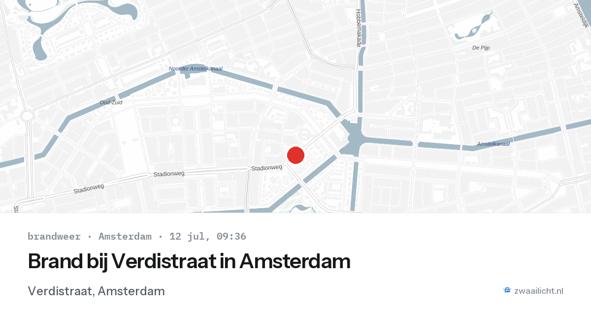 Brand bij Verdistraat in Amsterdam — 12 jul 2026