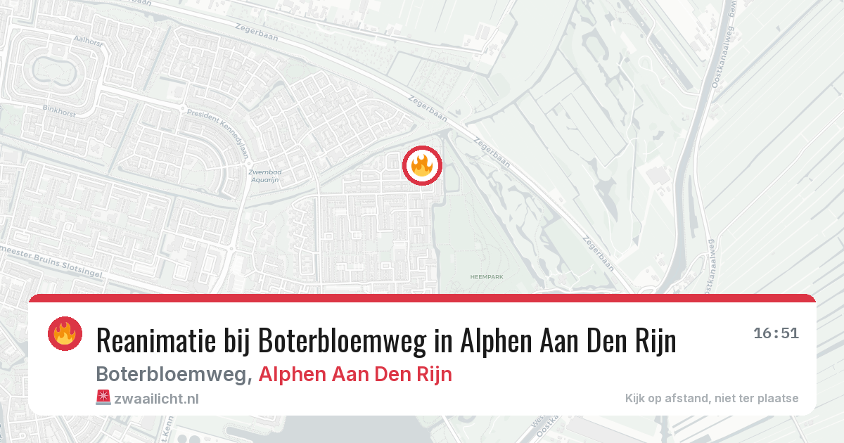 Reanimatie bij Boterbloemweg in Alphen Aan Den Rijn — 24 jun 2026