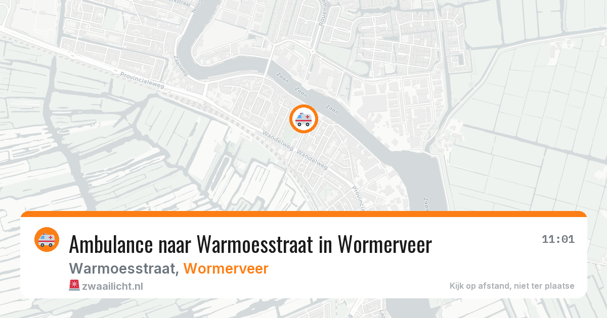 Ambulance naar Warmoesstraat in Wormerveer — 23 mrt 2026