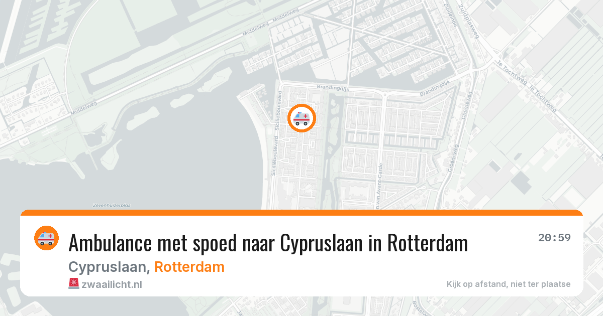 Ambulance met spoed naar Cypruslaan in Rotterdam — 14 aug 2026