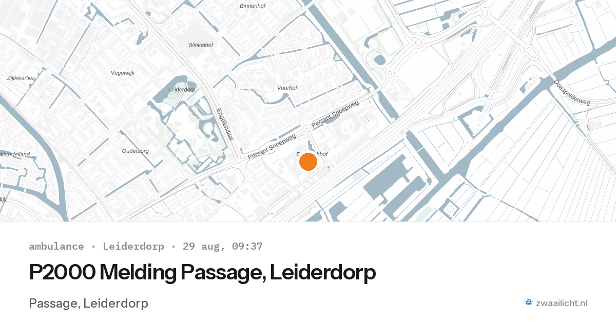 P2000 Melding Passage, Leiderdorp — 29 aug 2026