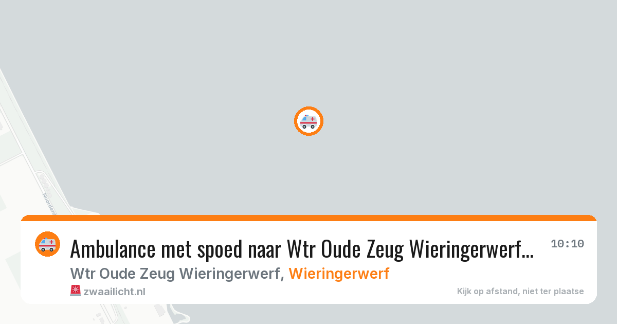 Ambulance met spoed naar Wtr Oude Zeug Wieringerwerf in Wieringerwerf — 24 mrt 2026