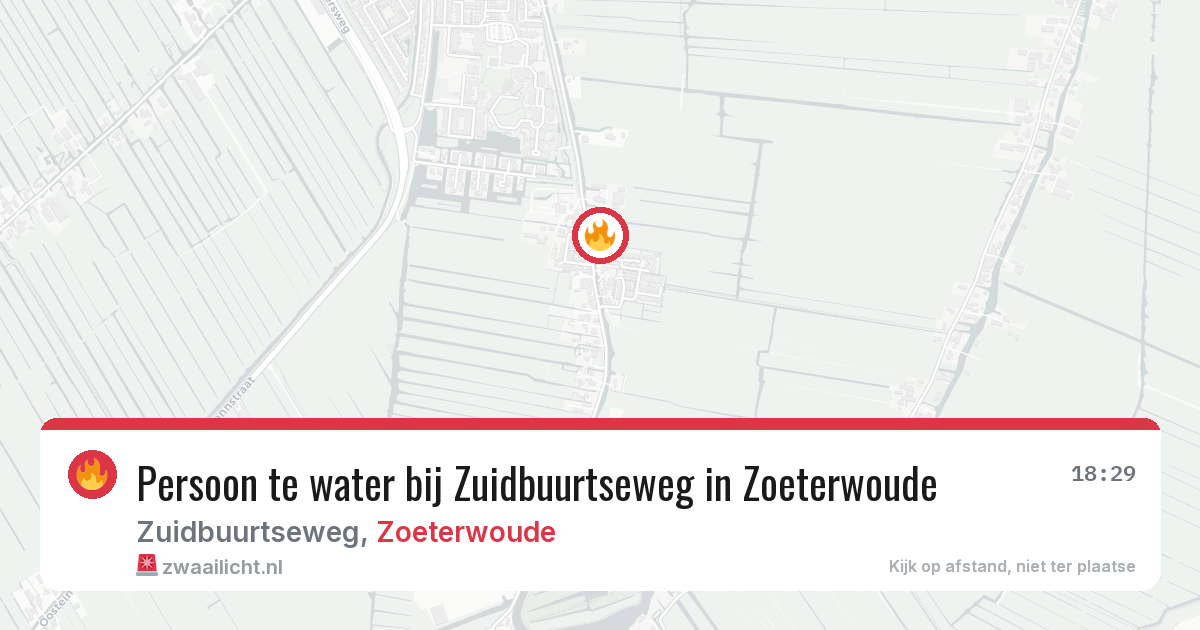 Persoon te water bij Zuidbuurtseweg in Zoeterwoude — 24 jul 2026
